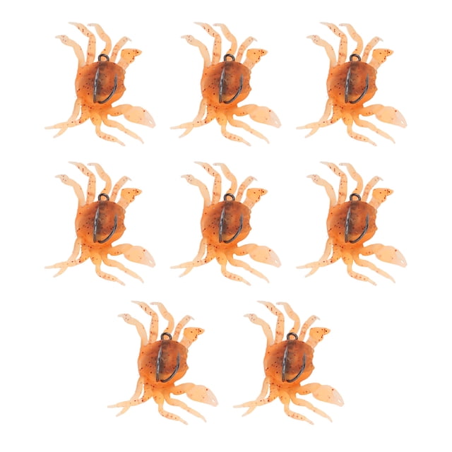 8 cebos artificiales para cangrejos, 13 cm, 33,5 g, cebo de pesca suave con anzuelos para agua dulce y salada, color naranja y amarillo.