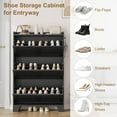 thumbnail image 4 of TROPOW Shoe Storage Cabinet with 3 Flip Drawers, Freestanding Shoe Organizer Storage for Entryway with 2 Side Hooks, Farmhouse Hidden Slim Narrow Shoe Rack Cabinet, 4 of 8