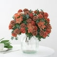 thumbnail image 3 of Ramo de flores de hortensia artificial para sala de reuniones, jardín, decoración de bodas naranja+rosa claro, 3 of 7