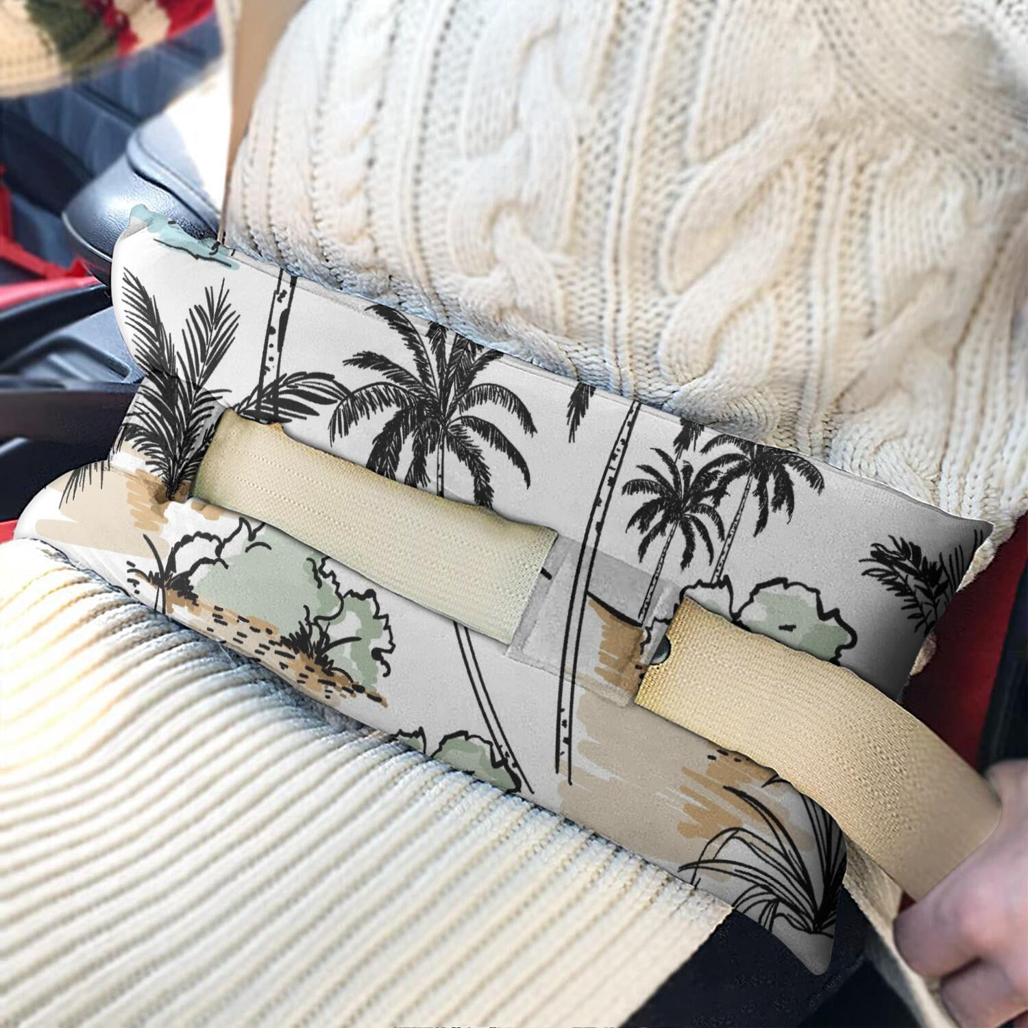 Exotic Palm Tree Post Surgery Seatbelt Cushion - Universal Fit for Mastectomy & Chest Procedures