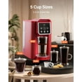 thumbnail image 4 of Single Serve Coffee Maker, Hot and Iced Coffee Machine for K Cup Pods & Ground Coffee, 6 to 14 oz Brew Sizes, with 50 oz Large Water Tank, Removable Drip Tray, Stainless Steel, Red, 4 of 7