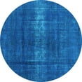 thumbnail image 1 of Ahgly Company Indoor Round Oriental Light Blue Industrial Area Rugs, 4' Round, 1 of 4