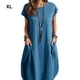 thumbnail image 4 of Vestido de mujer Sonducket de poliéster sin mangas suelto Casual transpirable Azul, 4 of 5