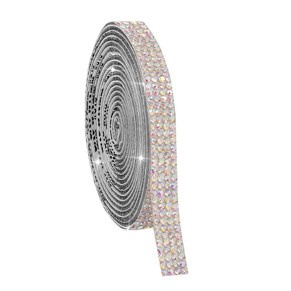 FNGZ Sticker Clearance Self-Adhesive Crystal Rhinestone Ribbon Resin Diamond Ribbon Glitter Rhinestone Sticker Roll DIY