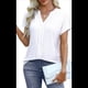 thumbnail image 2 of Blusas con Ojales para Mujer, Cuello en V, Corta, Bordadas, Estilo , Informal, Holgada, de Verano L, 2 of 9