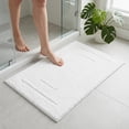 thumbnail image 2 of REGALWOVEN Geometric Bathroom Rug Mat, Extra Soft Absorbent Bath Rug, Non-Slip Comfortable Solid Color Bath Mat White 20" x 32", 2 of 7
