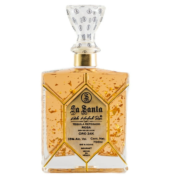 Tequila La Santa Reposado Pink Oro 24k 750 Ml Tequila Reposado