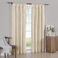 thumbnail image 1 of Pair Rod Pocket Soho Faux Silk Curtain Panels (Set of 2 Panels)- Ivory - 42x63, 1 of 2