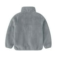 thumbnail image 6 of NAISIBABY Girls Fleece Jacket with Pockets, Full Zipper Warm Stand Collar Long Sleeve Winter Fuzzy Outerwear Gray 10T, 6 of 9