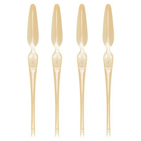 Rogers Meat Fork - HIC Lobster Crab Seafood Pick Fork and Scoop, Japanese Stainless Steel, 8-Inches, Gold, Seafood Forks for loosening and removing the delicate meat from.., By HIC Harold Import Co