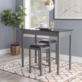 thumbnail image 2 of Lancer Grey Faux Marble 3-Piece Dining Set with Stools Counter Height Kitchen, 2 of 7