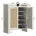 thumbnail image 4 of Surmoby 32.4" W Farmhouse Shoe Cabinet with 2 Doors, Boho Shoe Storage Cabinet with 6 Adjustable Shelves & Spacious Countertop for Hallway Living Room Entryway- White Oak, 4 of 8