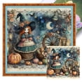 thumbnail image 1 of Hilo Algodón Ecológico Bordado Punto Cruz Bruja Halloween Con 11CT 50x50cm, 1 of 9
