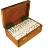 Marion & Co. Double Nine White Jumbo Tournament Domino in a Dovetail Sheesham Box with Spinners