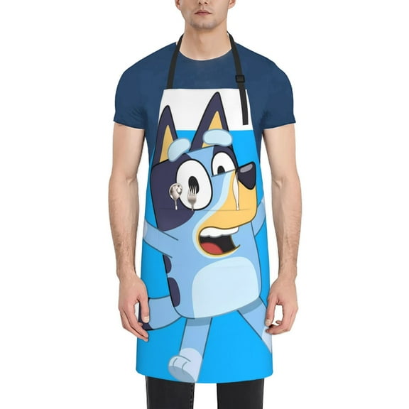 Gokiu Bluey for Kitchen Cooking Aprons Adjustable Water and Oil Resistant Professional Apron with Pockets