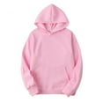thumbnail image 2 of Zaldita Men's Casual Hooded Sweatshirt Long Sleeves Drawstring Plain Hoodie Solid Color Pullover Pink L, 2 of 3