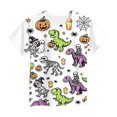 thumbnail image 4 of CAICJ98 Halloween Shirts for Toddler Boys Girls Cute Pumpkin Ghost T-Shirt Retro Spooky Season Outfit Fall Tees Short Sleeve Tops Halloween Tshirts Kids (Green,3-4 Years), 4 of 6