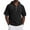 Black, variant on Mens Gym Clothes Half Zip Elbow-Length Outdoor Cotton Tees for Men Loose Hooded Casual Solid Tops