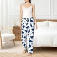 thumbnail image 5 of Pajama Pants Women, Dinosaurs Blue Silhouette Sweatpants Soft Sleep Lounge Pants, Casual PJ Bottoms Pants with Pockets, 5 of 5
