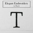 thumbnail image 3 of Decorvo Black & White Bathroom Hand Towel - Monogrammed Luxury Hotel Quality Decorative Towel - GOTS Organic Certified - Set of 2 Letter T, 3 of 7