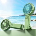 thumbnail image 2 of Portable Handheld Fan,Powerful Personal USB Rechargeable Fan with 5 Speeds,Small and Cute Cooling Fan with LED Display & Hanging Buckle for Office/Travel/Home,Green, 2 of 7
