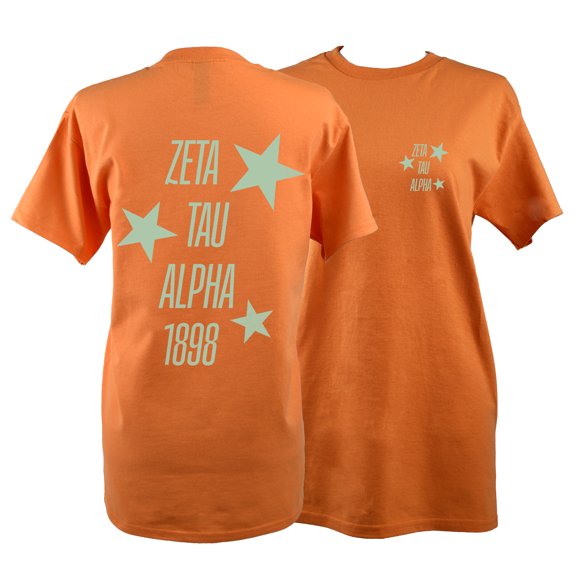 Zeta Tau Alpha T-Shirt - Showgirl Design, 100% Cotton Soft T-Shirt, Size Medium
