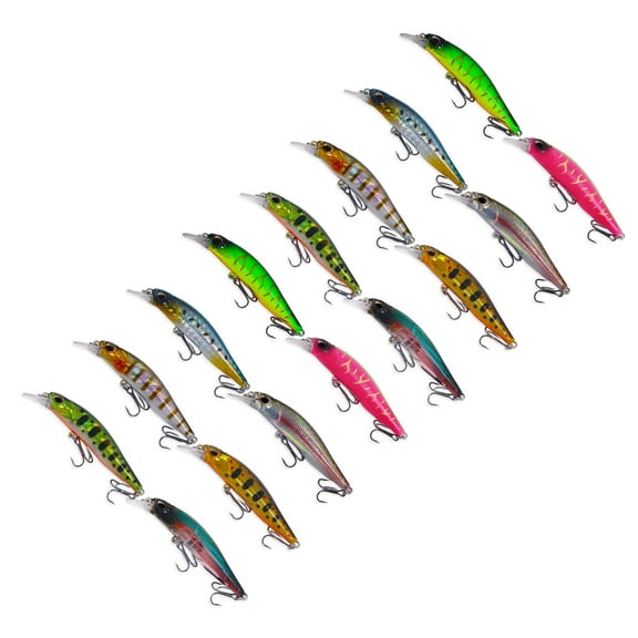 HENGJIA Fishing Lures, Jerkbait for Bass Fishing Minnow Lure Set Fishing Plugs Hard Baits Swimbaits Topwater Lures for Trout Bass Perch Fishing,16pcs