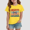 thumbnail image 2 of TOWED22 Boys Girls Graphic 4th of July Shirts Funny American Flag Tshirts Kids Short Sleeve Tees 5-12 Years（Yellow,13-14 Y）, 2 of 4