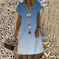 thumbnail image 2 of RATTOYY Leisure Women V Neck Printed Short Sleeved Dress Ladies Relaxed Fit Dresses, 2 of 5