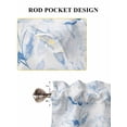 thumbnail image 6 of Blue Flower 2 Panel Kitchen Curtains for Small Windows, Watercolor Floral Botanical Line Drawing Print Bathroom Tier Curtain, Short Window Treatment for Bedroom/Living Room 55"x24", 6 of 6