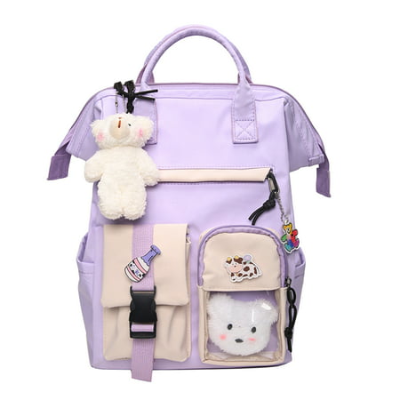 Girls College Cute Kawaii Fashion Daypack School Backpack With Plush ...