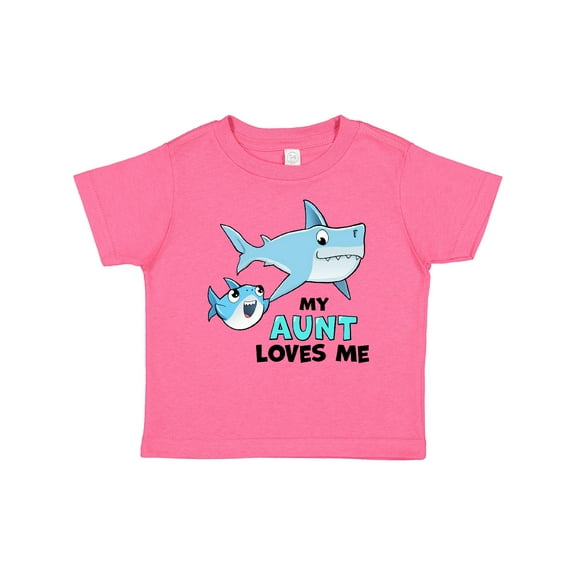 Inktastic My Aunt Loves Me with Cute Sharks Boys or Girls Baby T-Shirt