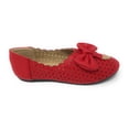 thumbnail image 3 of Victoria K Women's Diamond Cut Out With Embossed Bow Ballerina Flats, 3 of 5