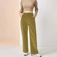 thumbnail image 5 of Delayuji Petite Sweatpants for Women Women's 2025 Corduroy Fabric New Drapey High Waist Slim Casual Straight Women's Trousers Fleece Lined Pants Women Yellow L, 5 of 8