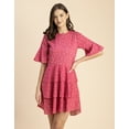 thumbnail image 2 of Moomaya Romantic Printed 3/4 Sleeve Drop Waist Dress - Women's Boho Midi Dress, 2 of 9