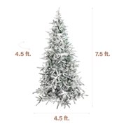 Fraser Hill Farm 7.5-Ft Flocked Mountain Pine Artificial Christmas Tree, FFMP075-0SN