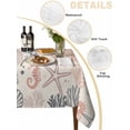 thumbnail image 2 of Coral Pink Grey Coastal Table Cloth, Summer Beach Starfish Coral Nautical Rustic Waterproof Tablecloth for Square Tables, Washable Fabric Table Cover for Restaurant Kitchen Dining Tables 54"x54", 2 of 6