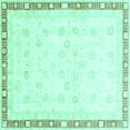 thumbnail image 1 of Ahgly Company Indoor Square Oriental Turquoise Blue Traditional Area Rugs, 6' Square, 1 of 4