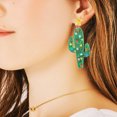 thumbnail image 2 of Pendientes de cactus con luces navideñas, 1 par, joyas para mujer, linterna pequeña, bonitas y cómodas de llevar., 2 of 6