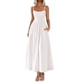 thumbnail image 1 of Vestido largo PRETTYGARDEN para mujer, estampado, verano 2025, blanco, 1 of 9