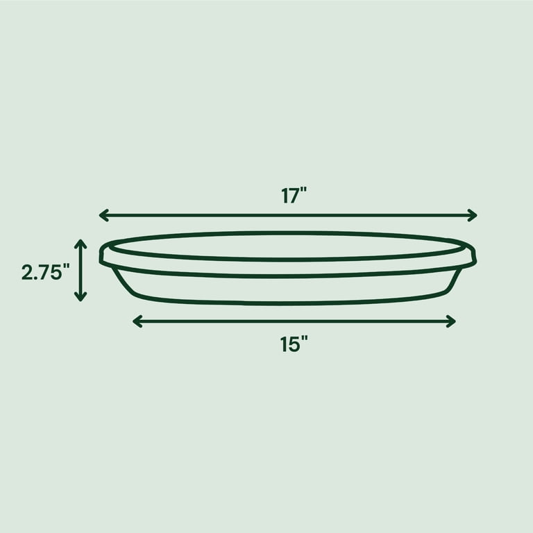 Bloem Terra Resin Saucer Tray: 15" Bottom Width - Black - Matte, Durable,  Ribbed Bottom, Indoor and Outdoor, Fits 20" Bloem Terra Pots - Walmart.com