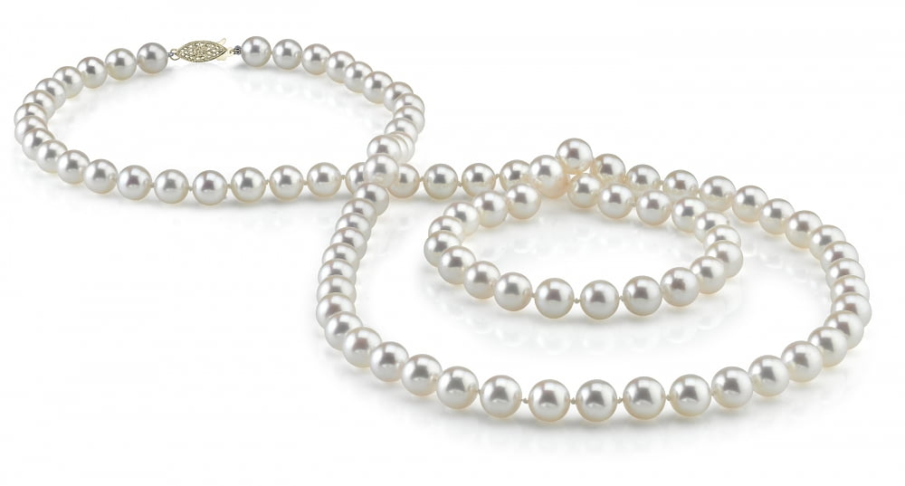 New AAA JAPANESE perfect round 5-5.5mm white akoya pearl necklace 14K gold