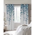 thumbnail image 4 of Eucalyptus Leaves Blackout Curtains for Bedroom Living Room Darkening Curtains 84 Inch Length 2 Panels Set Light Blue Summer Botanical Weeping Window Curtain Window Treatment Grommet Drapes 52"x84", 4 of 9