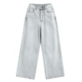 thumbnail image 4 of yardsong High Waist Wide Leg Jeans for Women Tall Baggy Jean Long Button Up Straight Denim Pants Y2K Streetwear Preppy Pant 2026 Light Blue,XXL, 4 of 6