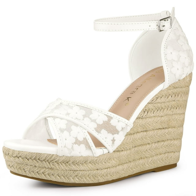 BLISSFUL STEP Sandales Compensées Espadrilles à Talon Compensé pour Femmes