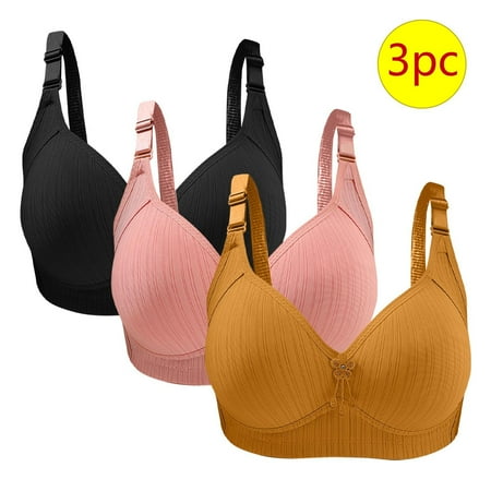 LLYWEY Women s Sports Bras Clearance Comfortable Push up Bras Women Ladies Bralette Bra Style-1265 Women s Plus Scoop Bra Feature Adult Female Wireless Sports Bras Yellow 40B