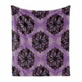 thumbnail image 1 of Purple Mandala Soft Flannel Fleece Throw Blanket, Vintage Beauty Boho Round Motif Art Inspiration Design, Cozy Plush for Indoor and Outdoor Use, 70" x 90", Black Redwood Violet, by Ambesonne, 1 of 6