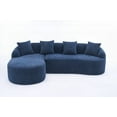 thumbnail image 4 of Navy Blue Full Compression Sponge L-Shape Sofa|Super Comfort with Wide Armrests & Deep Seat, 4 of 10