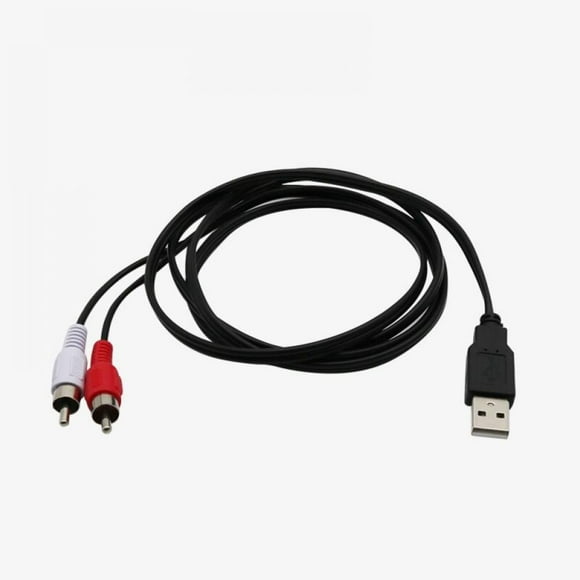 Adaptateur Mâle USB A vers 2 RCA Mâle 1,5 M/5 Pi, Convertisseur Audio, Câble Vidéo AV A/V, Câble USB vers RCA, Cordon pour Téléviseur HDTV