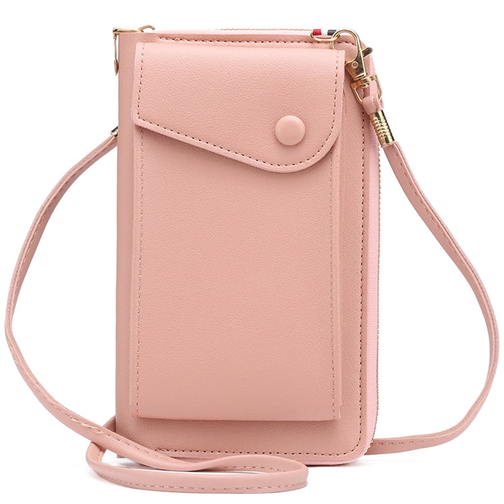 Laidan Women Mobile Phone Bags Crossbody Bag Wallet Cell Phone Pouch Holder Shoulder Bag-Light Grey, Adult Unisex, Size: 18.5*11*3.9CM, Gray